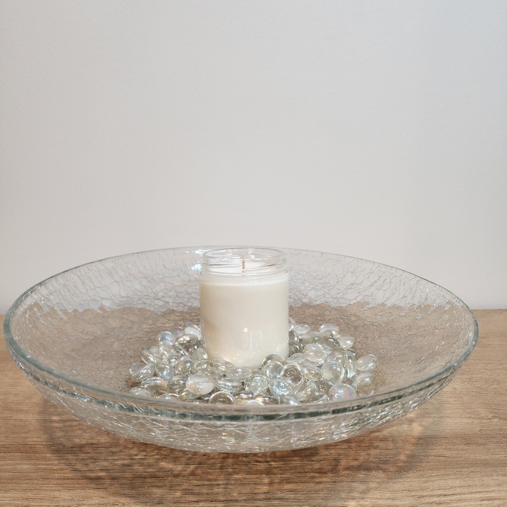 Crackled Glass Display or Serving Bowl New - Picture 4 of 5